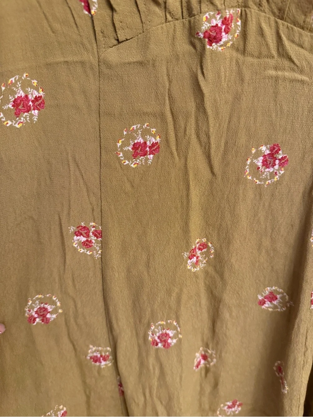 Free People Mustard Floral Open-Back Mini Dress - Picture 8 of 12